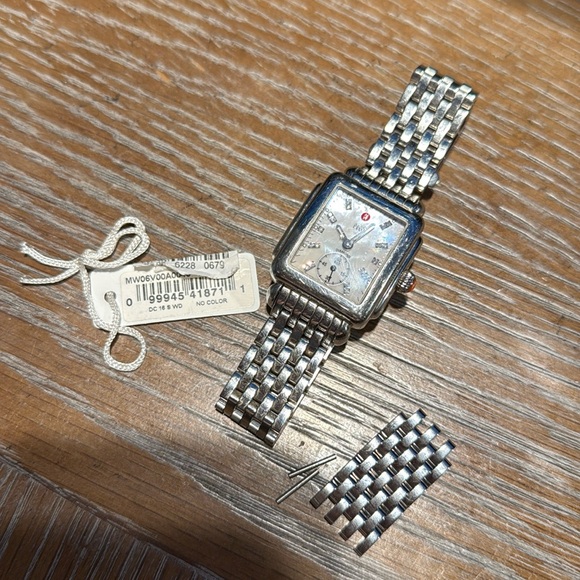 Michele Deco Stainless Watch with Diamond Inset Numerals - Picture 10 of 10